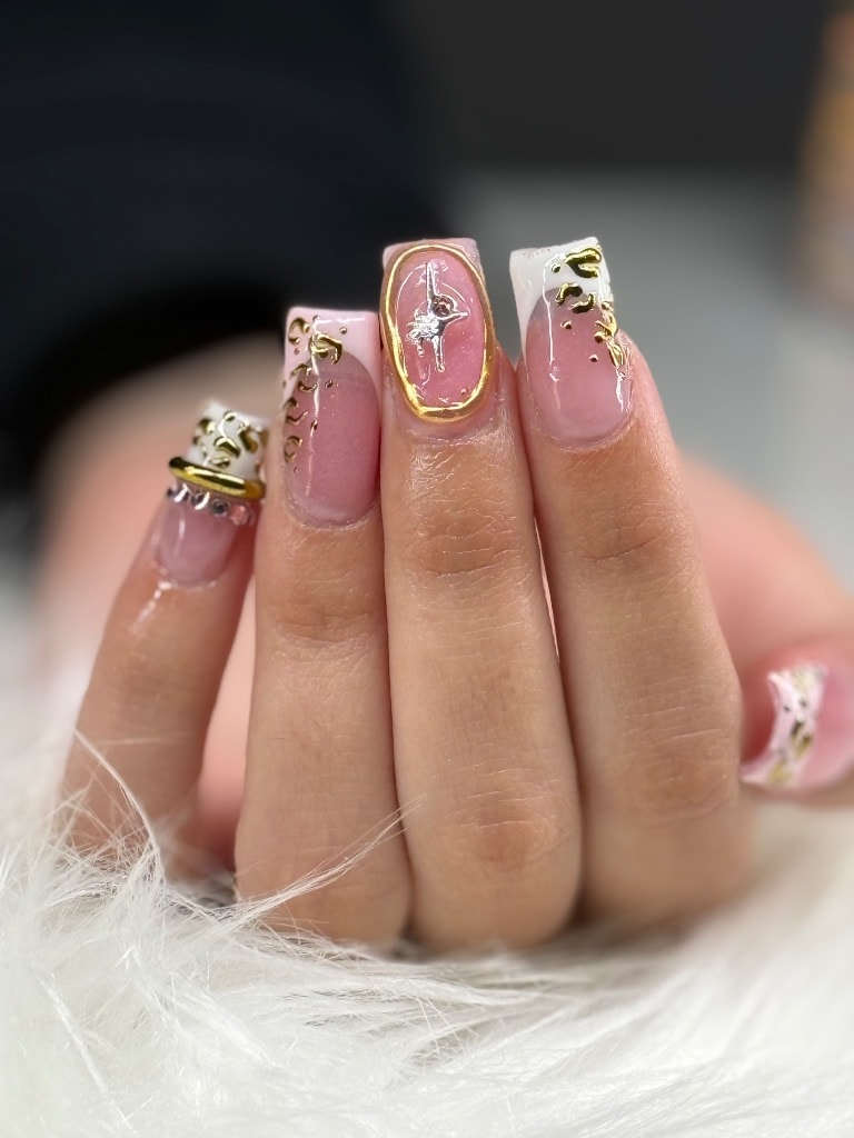 Pink & Gold Embellished